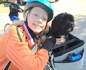 Annie riding on bike